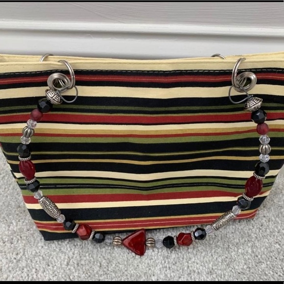 💼 Beaded Handle Purse / Tote ~ Brand New - Picture 1 of 4